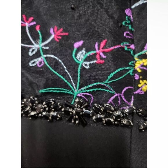 Mac Duggal 79379 Embroidered Mesh Long Sleeve Column Gown Black 14 NEW $498 - Picture 4 of 8